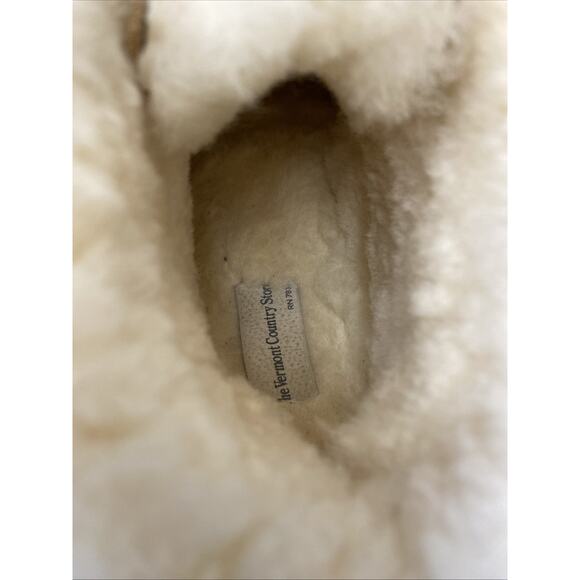 The Vermont Country Store Shearling Leather Bootie Slippers Soft Sole Sz 10 - Picture 12 of 12